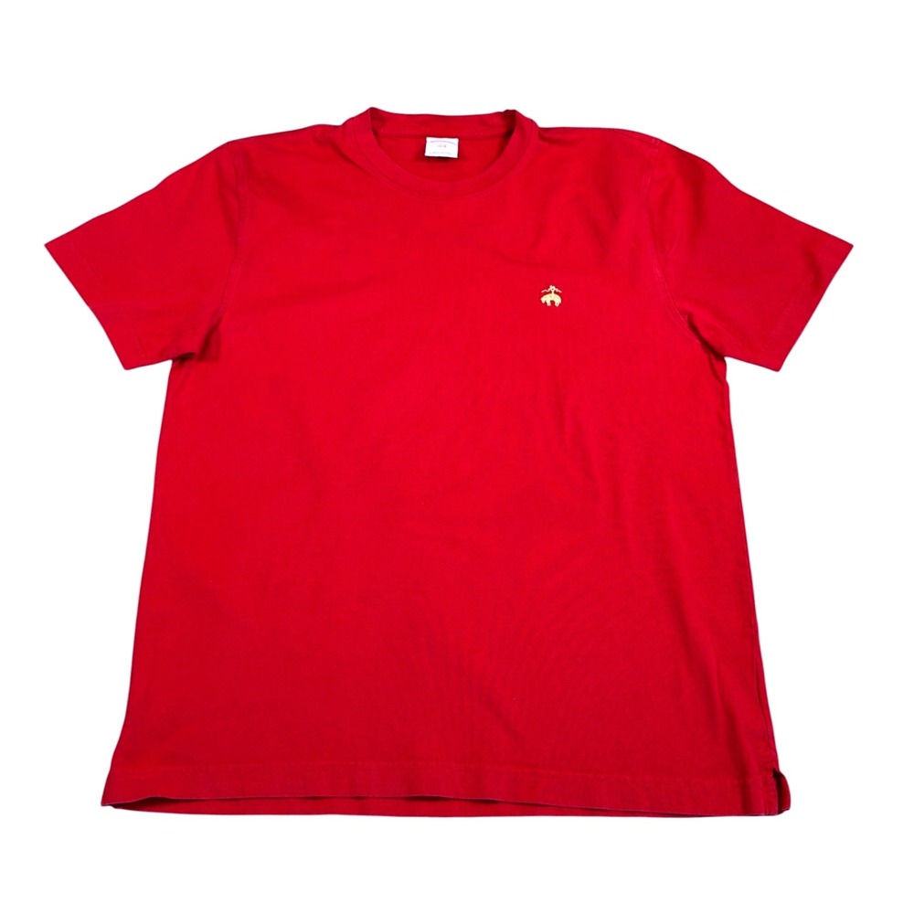 Brooks Brothers Embroidered Golden Fleece Logo Tee Men's L Red Preppy Casual